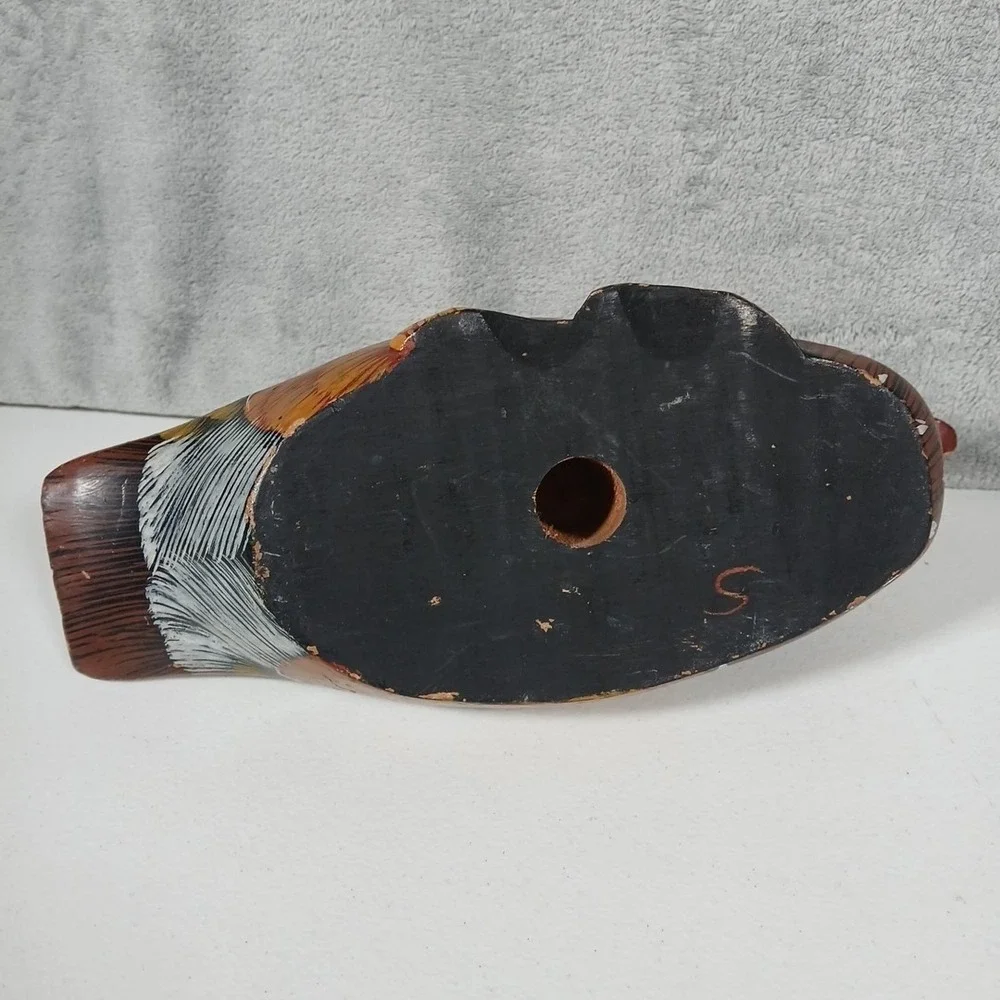 Vintage Wood Duck Decoy Set Multi Color Folk Art Decor Hand Painted
